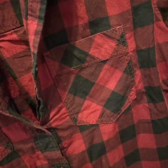 Express Red & Black Plaid Flannel - size xs - Picture 4 of 5